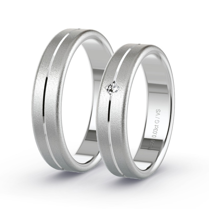 Alianzas Platino - 0.03 kt Diamantes - Modelo N°1677 Alianzas Platino - 0.03 kt Diamantes - Modelo N°1677