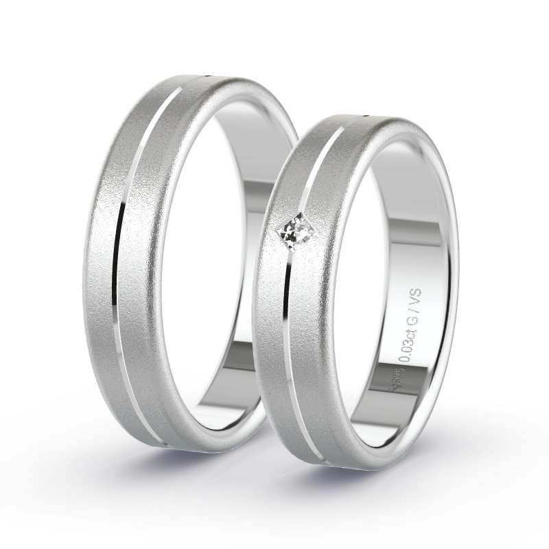 Alianzas Plata - 0.03 kt Diamantes - Modelo N°1677 Alianzas Plata - 0.03 kt Diamantes - Modelo N°1677