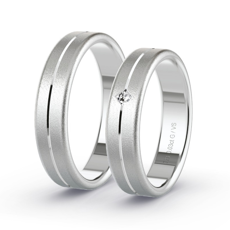 Alianzas Oro blanco - 0.03 kt Diamantes - Modelo N°1677 Alianzas Oro blanco - 0.03 kt Diamantes - Modelo N°1677