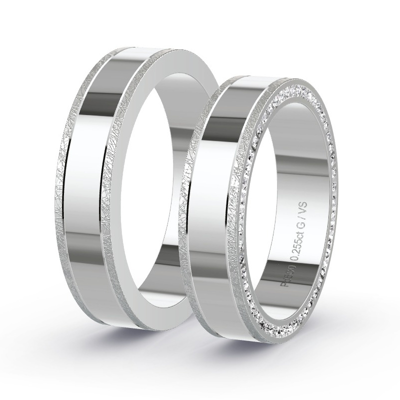 Alianzas Paladio - 0.255 kt Diamantes - Modelo N°1678 Alianzas Paladio - 0.255 kt Diamantes - Modelo N°1678