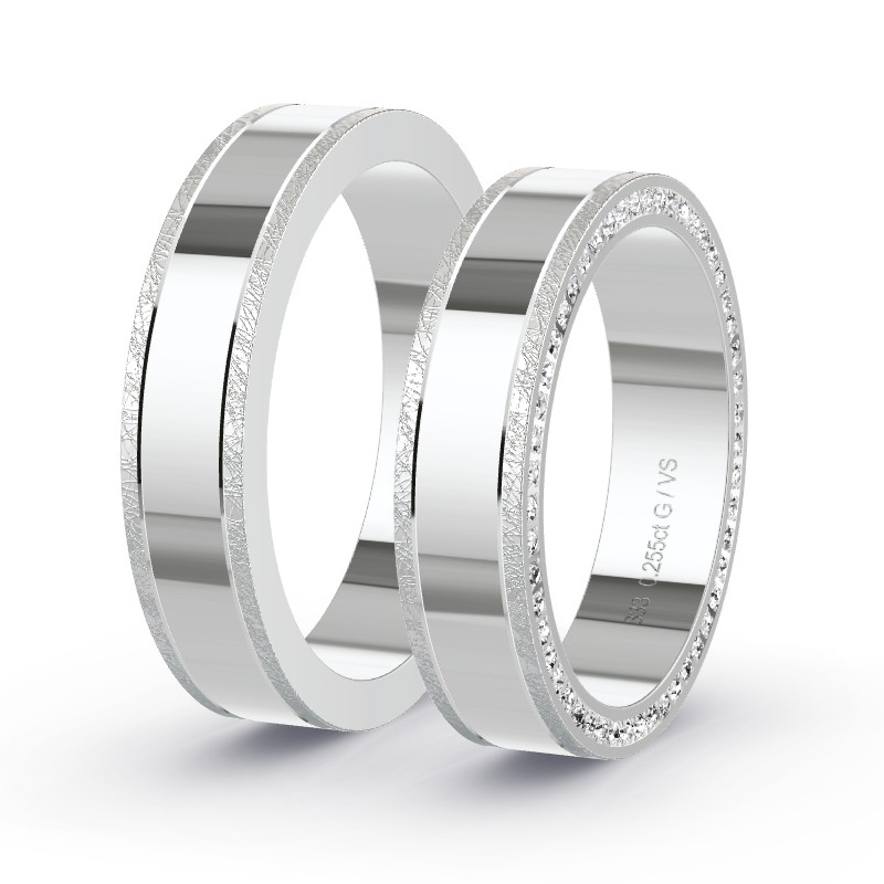 Alianzas Oro blanco - 0.255 kt Diamantes - Modelo N°1678 Alianzas Oro blanco - 0.255 kt Diamantes - Modelo N°1678