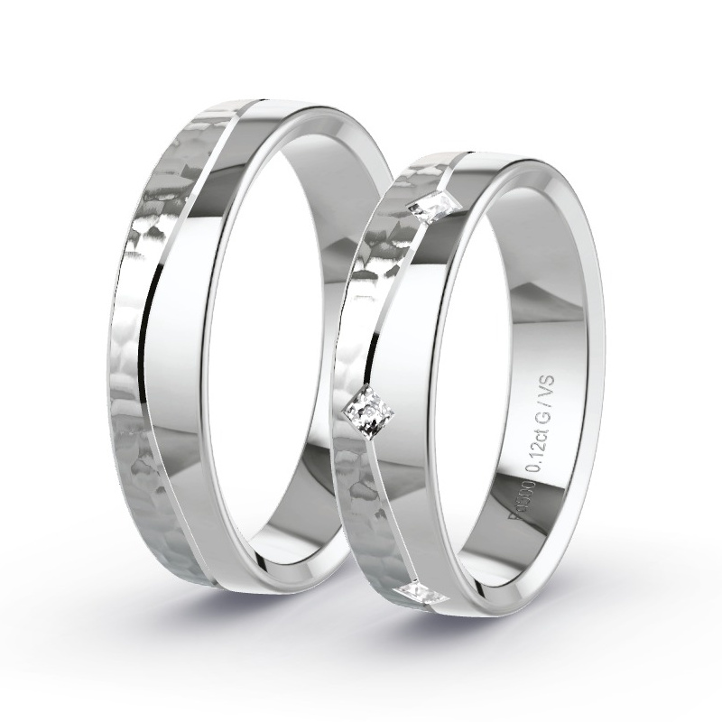 Alianzas Paladio - 0.15 kt Diamantes - Modelo N°1679 Alianzas Paladio - 0.15 kt Diamantes - Modelo N°1679