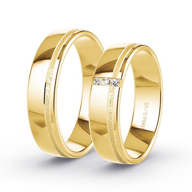 Alianzas Oro amarillo - 0.045 kt Diamantes - Modelo N°1680 Alianzas Oro amarillo - 0.045 kt Diamantes - Modelo N°1680