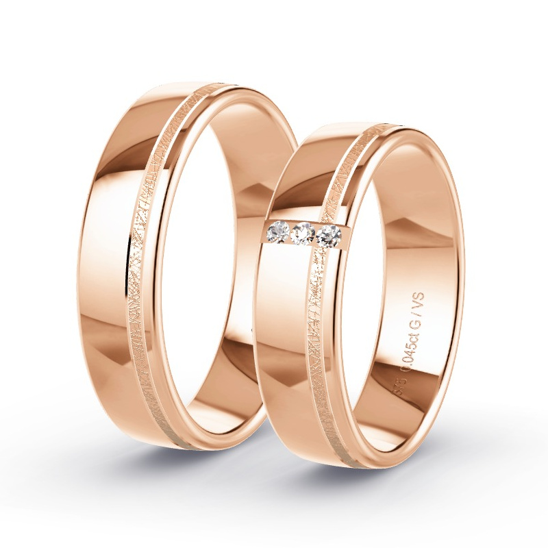 Alianzas Oro rosa - 0.045 kt Diamantes - Modelo N°1680 Alianzas Oro rosa - 0.045 kt Diamantes - Modelo N°1680