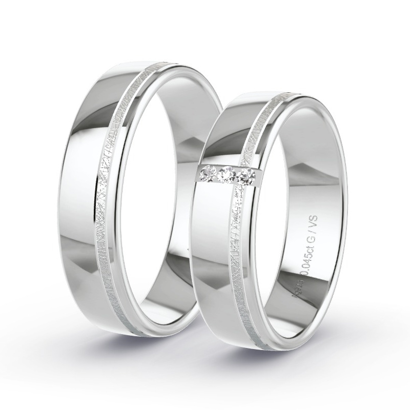 Alianzas Plata - 0.045 kt Diamantes - Modelo N°1680 Alianzas Plata - 0.045 kt Diamantes - Modelo N°1680