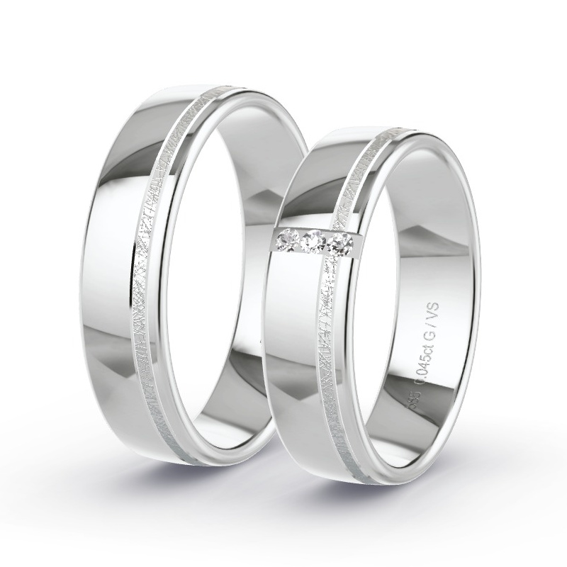 Alianzas Oro blanco - 0.045 kt Diamantes - Modelo N°1680 Alianzas Oro blanco - 0.045 kt Diamantes - Modelo N°1680