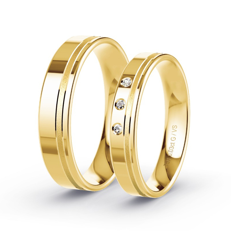 Alianzas Oro amarillo - 0.03 kt Diamantes - Modelo N°1681 Alianzas Oro amarillo - 0.03 kt Diamantes - Modelo N°1681
