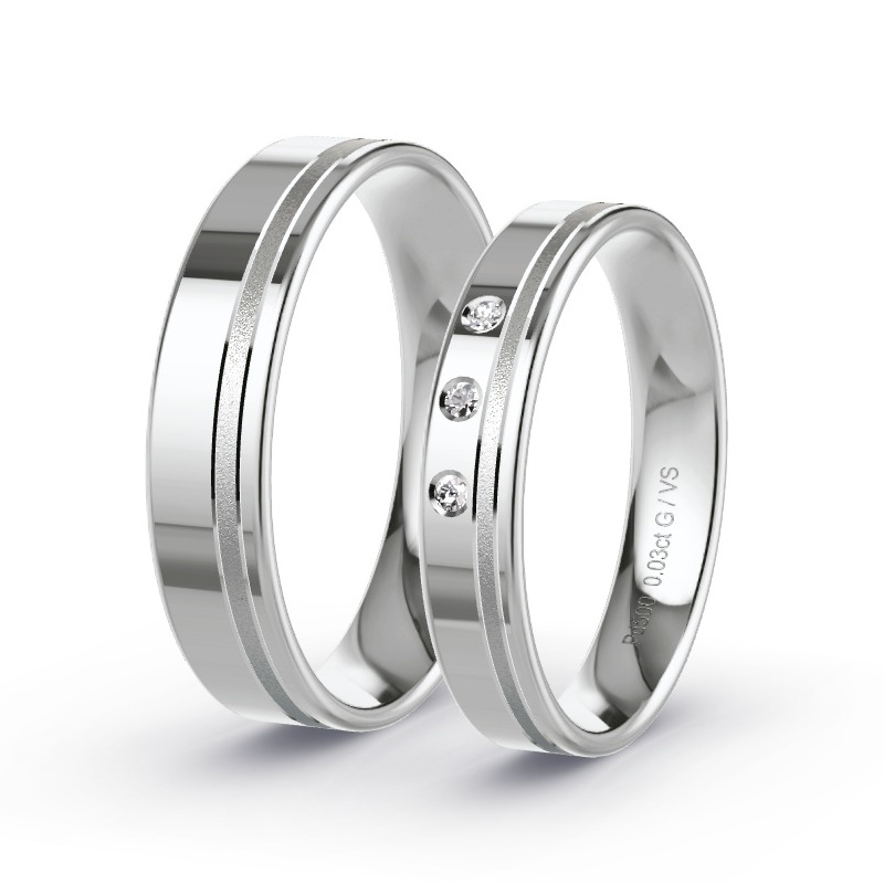 Alianzas Paladio - 0.03 kt Diamantes - Modelo N°1681 Alianzas Paladio - 0.03 kt Diamantes - Modelo N°1681