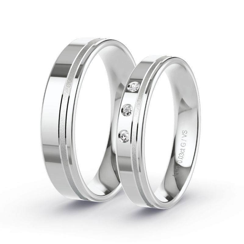 Alianzas Plata - 0.03 kt Diamantes - Modelo N°1681 Alianzas Plata - 0.03 kt Diamantes - Modelo N°1681
