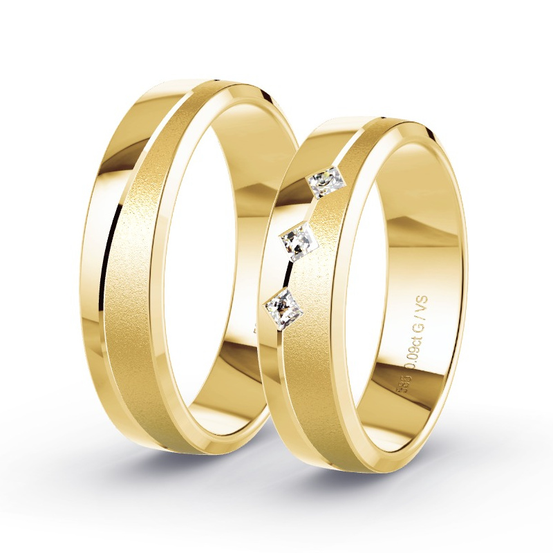 Alianzas Oro amarillo - 0.09 kt Diamantes - Modelo N°1682 Alianzas Oro amarillo - 0.09 kt Diamantes - Modelo N°1682