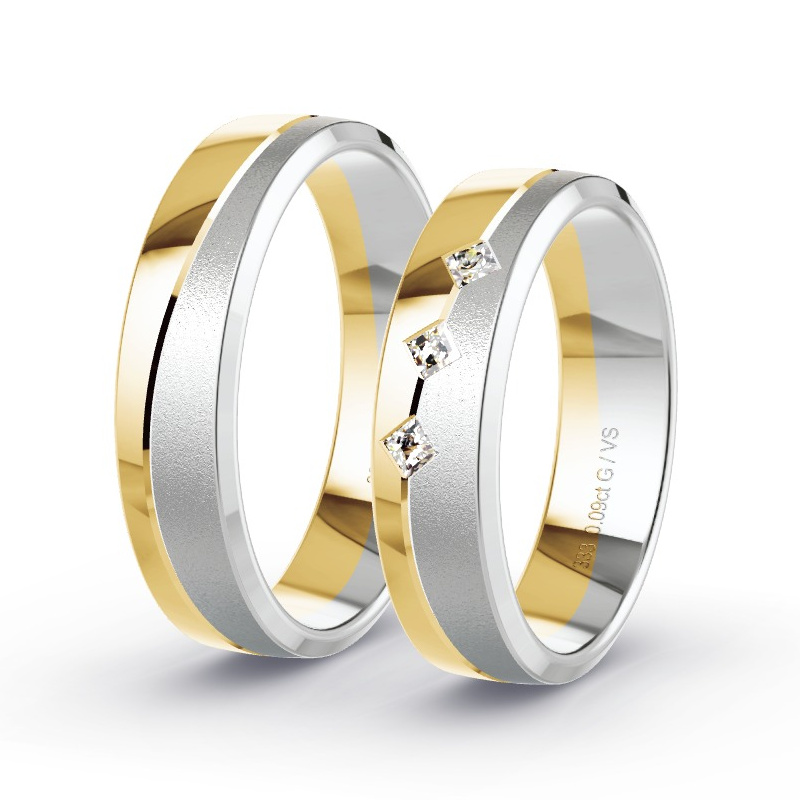 Alianzas Oro amarillo/oro blanco - 0.09 kt Diamantes - Modelo N°1682 Alianzas Oro amarillo/oro blanco - 0.09 kt Diamantes - Modelo N°1682
