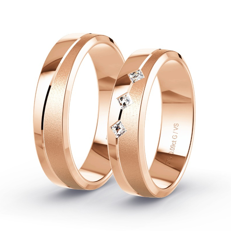 Alianzas Oro rosa - 0.09 kt Diamantes - Modelo N°1682 Alianzas Oro rosa - 0.09 kt Diamantes - Modelo N°1682