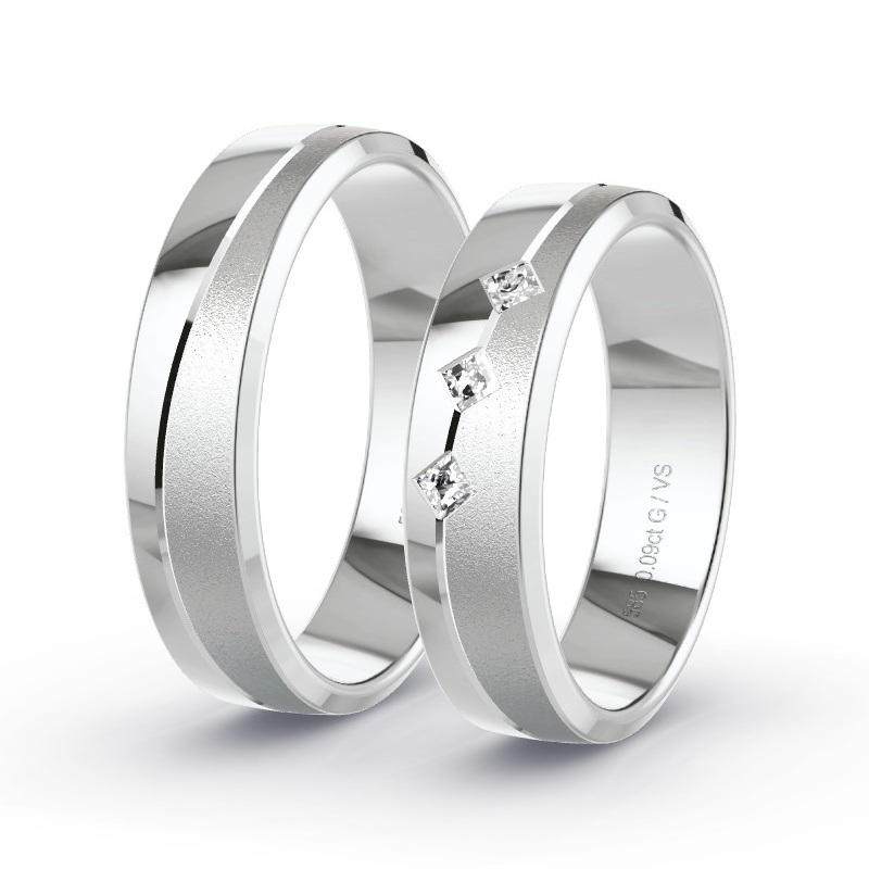 Alianzas Oro blanco - 0.09 kt Diamantes - Modelo N°1682 Alianzas Oro blanco - 0.09 kt Diamantes - Modelo N°1682