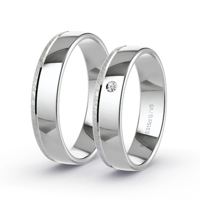 Alianzas Paladio - 0.015 kt Diamantes - Modelo N°1683 Alianzas Paladio - 0.015 kt Diamantes - Modelo N°1683