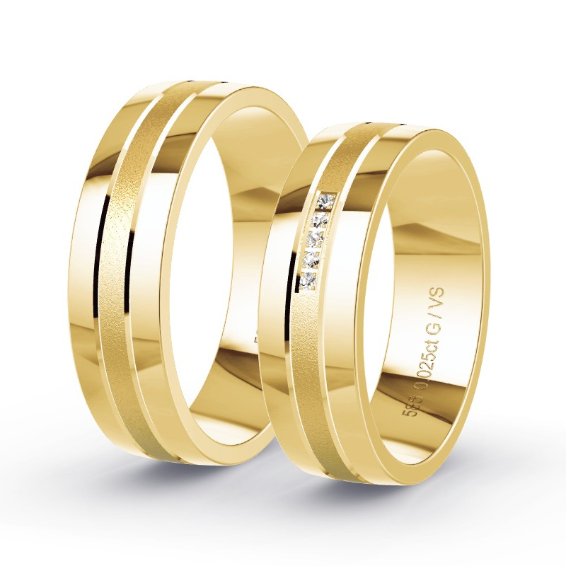 Alianzas Oro amarillo - 0.025 kt Diamantes - Modelo N°1684 Alianzas Oro amarillo - 0.025 kt Diamantes - Modelo N°1684