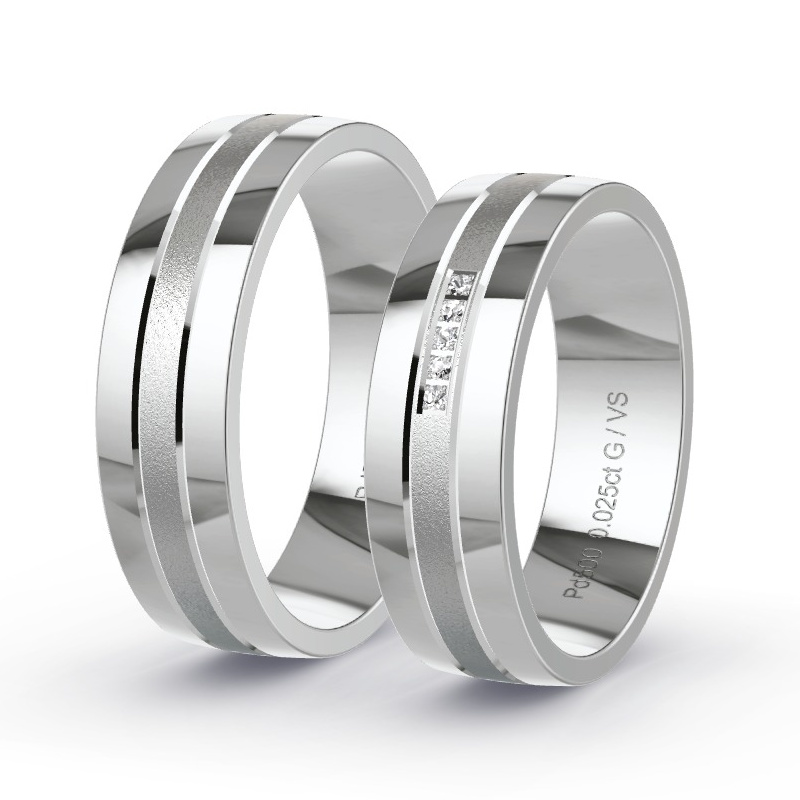 Alianzas Paladio - 0.025 kt Diamantes - Modelo N°1684 Alianzas Paladio - 0.025 kt Diamantes - Modelo N°1684