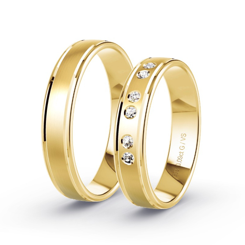 Alianzas Oro amarillo - 0.09 kt Diamantes - Modelo N°1685 Alianzas Oro amarillo - 0.09 kt Diamantes - Modelo N°1685