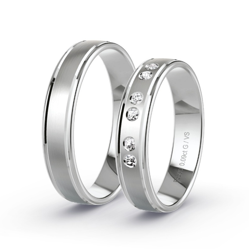 Alianzas Paladio - 0.09 kt Diamantes - Modelo N°1685 Alianzas Paladio - 0.09 kt Diamantes - Modelo N°1685
