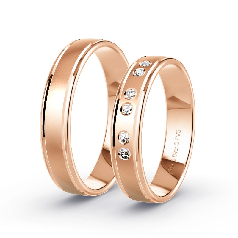 Alianzas Oro rosa - 0.09 kt Diamantes - Modelo N°1685 Alianzas Oro rosa - 0.09 kt Diamantes - Modelo N°1685