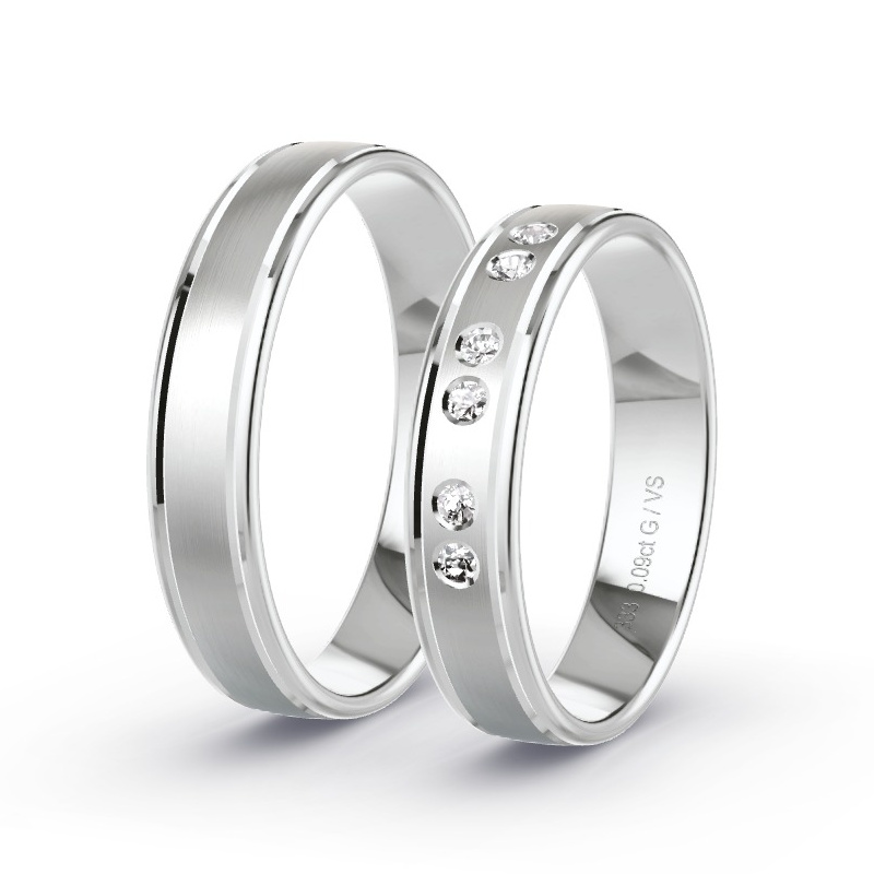 Alianzas Oro blanco - 0.09 kt Diamantes - Modelo N°1685 Alianzas Oro blanco - 0.09 kt Diamantes - Modelo N°1685
