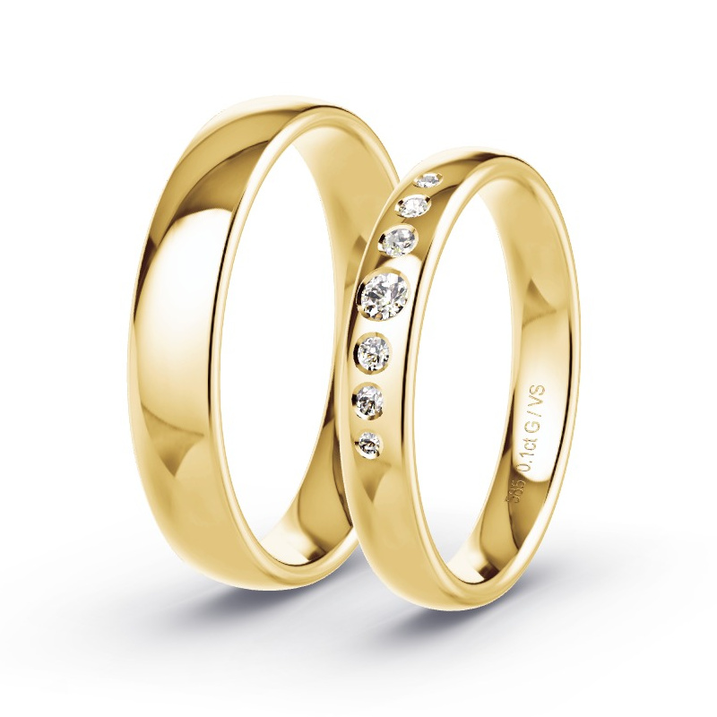 Alianzas Oro amarillo - 0.04 kt Diamantes - Modelo N°1686 Alianzas Oro amarillo - 0.04 kt Diamantes - Modelo N°1686