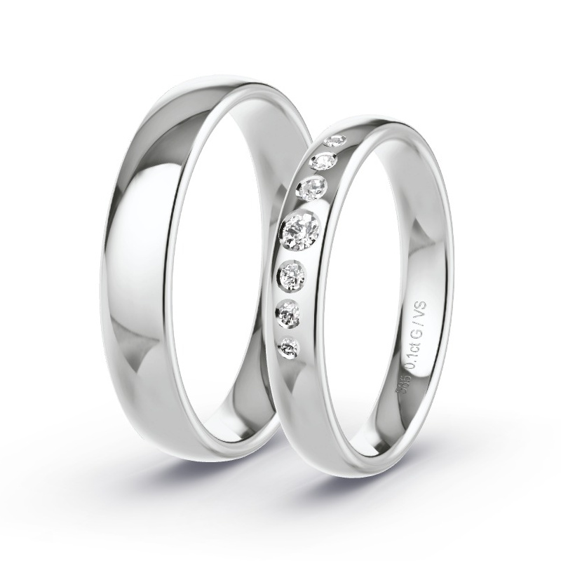 Alianzas Oro blanco - 0.04 kt Diamantes - Modelo N°1686 Alianzas Oro blanco - 0.04 kt Diamantes - Modelo N°1686
