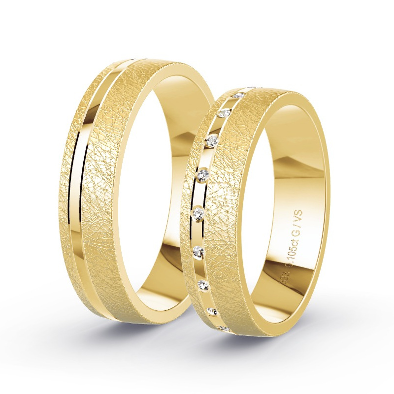 Alianzas Oro amarillo - 0.105 kt Diamantes - Modelo N°1687 Alianzas Oro amarillo - 0.105 kt Diamantes - Modelo N°1687