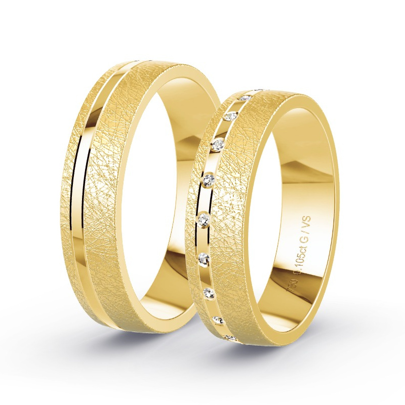 Alianzas Oro amarillo - 0.105 kt Diamantes - Modelo N°1687 Alianzas Oro amarillo - 0.105 kt Diamantes - Modelo N°1687
