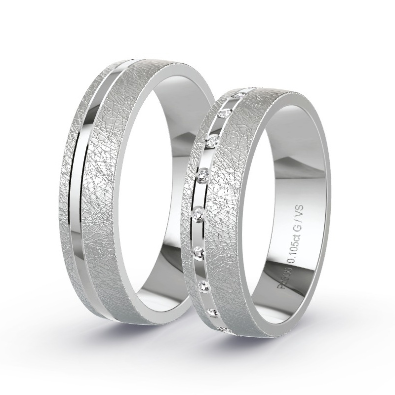 Alianzas Paladio - 0.105 kt Diamantes - Modelo N°1687 Alianzas Paladio - 0.105 kt Diamantes - Modelo N°1687