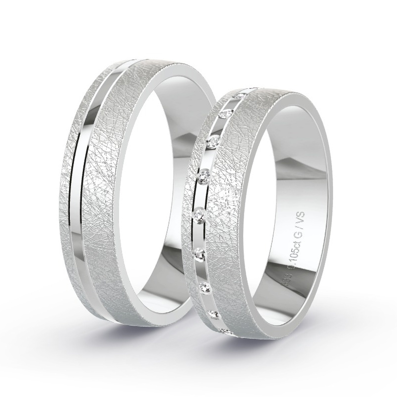 Alianzas Oro blanco - 0.105 kt Diamantes - Modelo N°1687 Alianzas Oro blanco - 0.105 kt Diamantes - Modelo N°1687