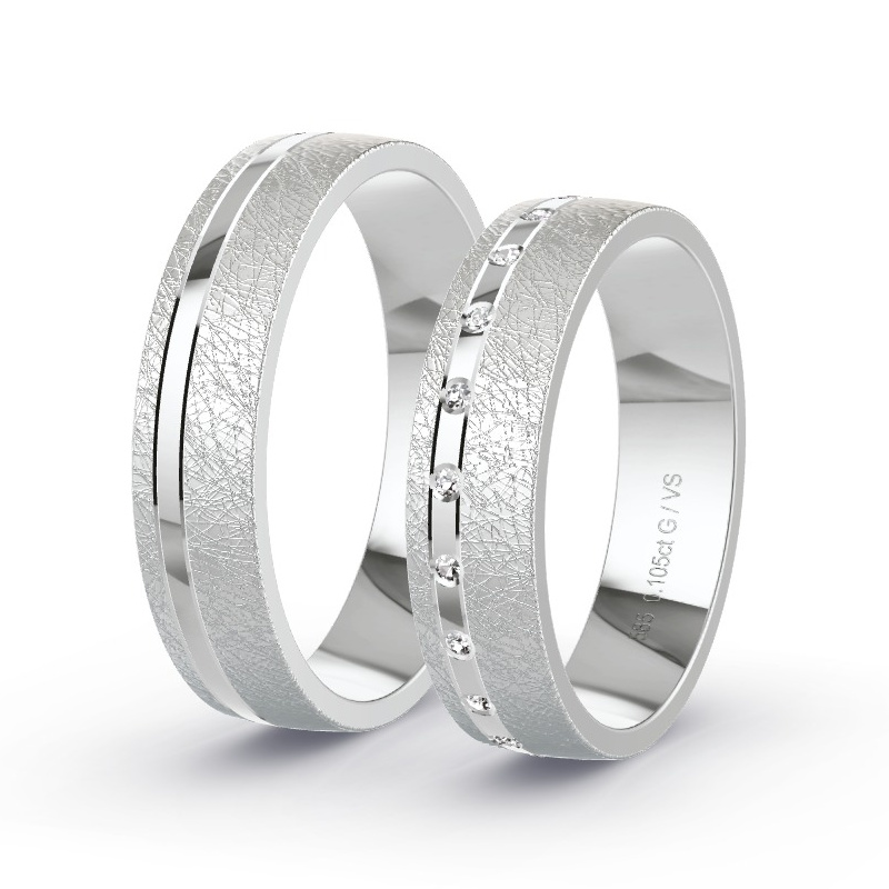 Alianzas Oro blanco - 0.105 kt Diamantes - Modelo N°1687 Alianzas Oro blanco - 0.105 kt Diamantes - Modelo N°1687