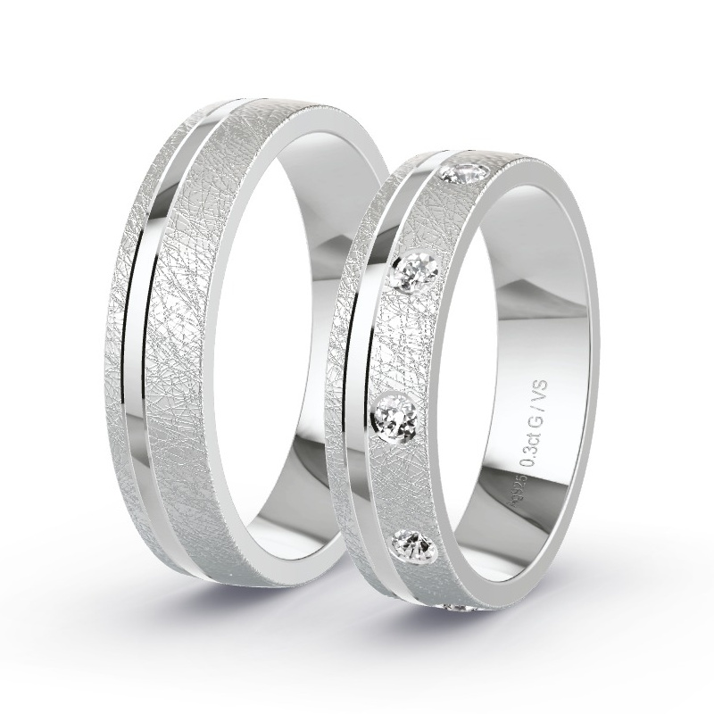 Alianzas Plata - 0.30 kt Diamantes - Modelo N°1688 Alianzas Plata - 0.30 kt Diamantes - Modelo N°1688