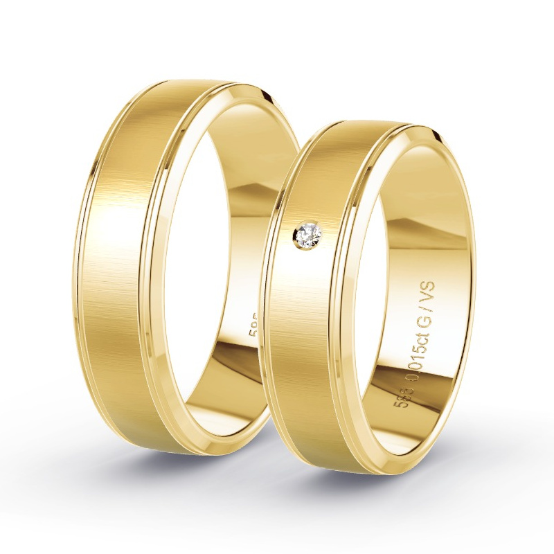 Alianzas Oro amarillo - 0.015 kt Diamantes - Modelo N°1689 Alianzas Oro amarillo - 0.015 kt Diamantes - Modelo N°1689