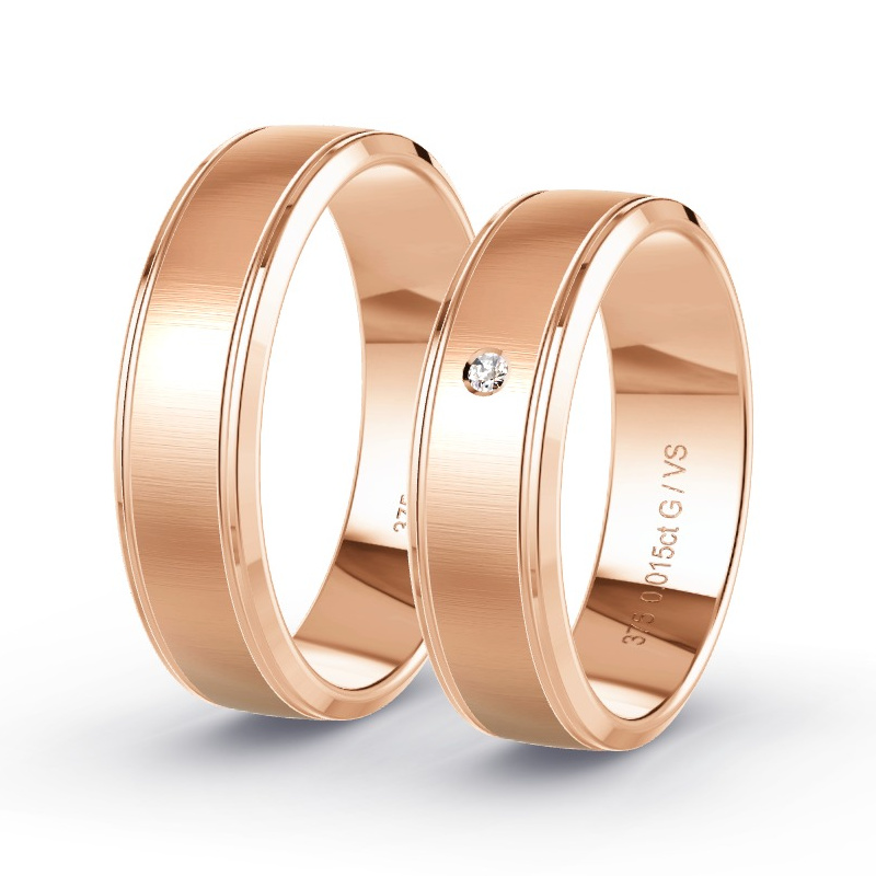 Alianzas Oro rosa - 0.015 kt Diamantes - Modelo N°1689 Alianzas Oro rosa - 0.015 kt Diamantes - Modelo N°1689