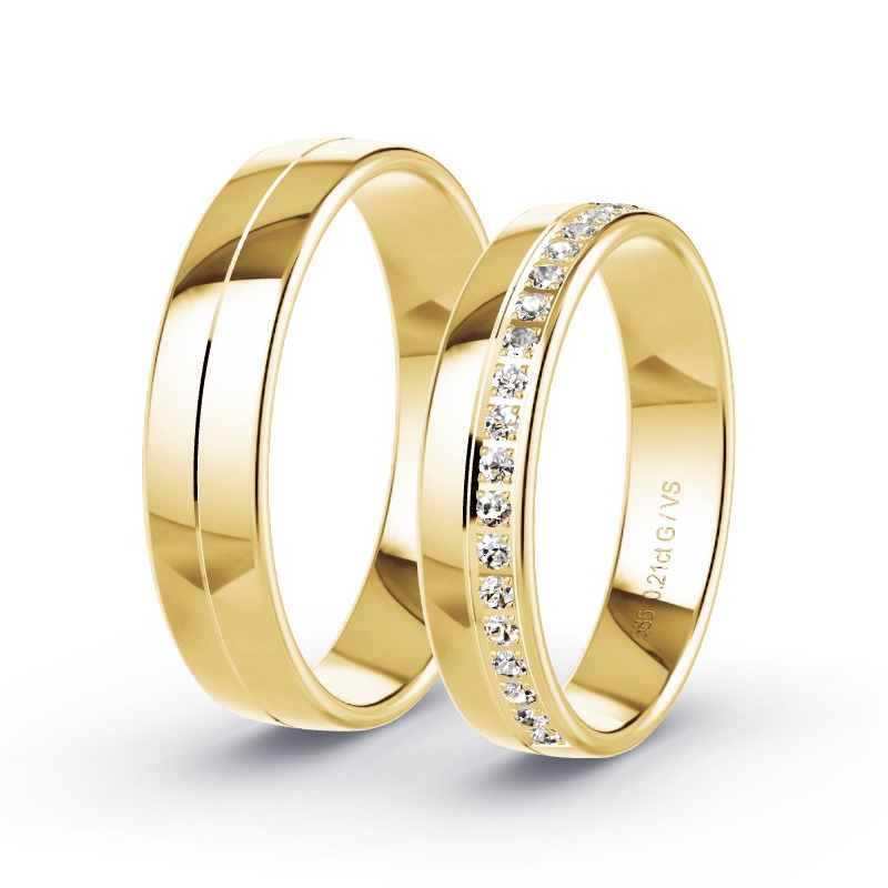 Alianzas Oro amarillo - 0.21 kt Diamantes - Modelo N°1690 Alianzas Oro amarillo - 0.21 kt Diamantes - Modelo N°1690