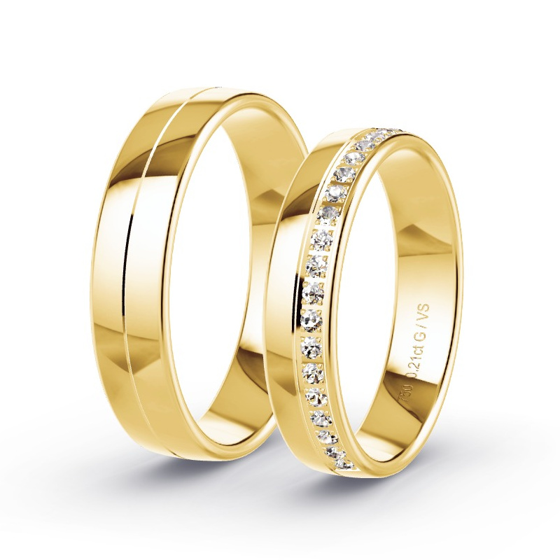 Alianzas Oro amarillo - 0.21 kt Diamantes - Modelo N°1690 Alianzas Oro amarillo - 0.21 kt Diamantes - Modelo N°1690