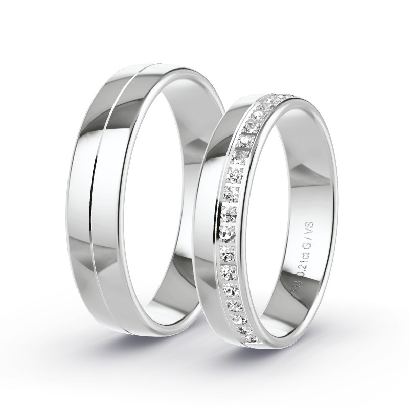 Alianzas Oro blanco - 0.21 kt Diamantes - Modelo N°1690 Alianzas Oro blanco - 0.21 kt Diamantes - Modelo N°1690