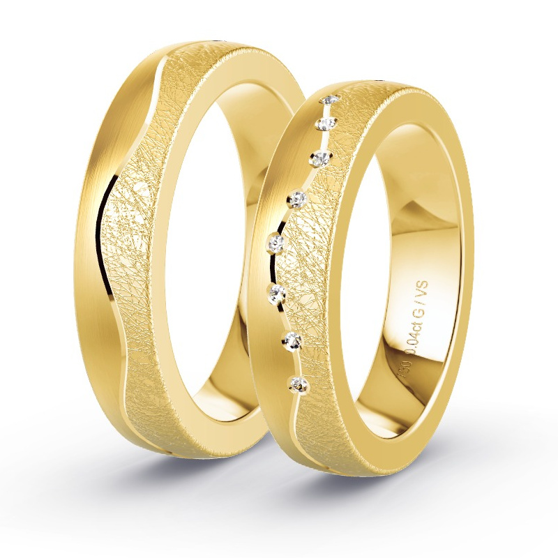 Alianzas Oro amarillo - 0.04 kt Diamantes - Modelo N°1691 Alianzas Oro amarillo - 0.04 kt Diamantes - Modelo N°1691