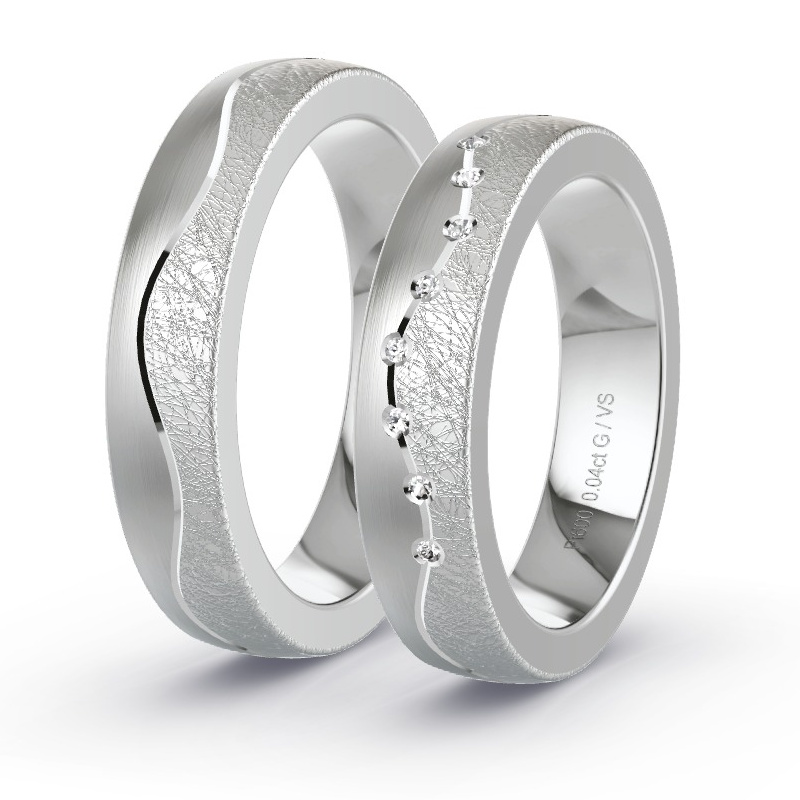 Alianzas Platino - 0.04 kt Diamantes - Modelo N°1691 Alianzas Platino - 0.04 kt Diamantes - Modelo N°1691