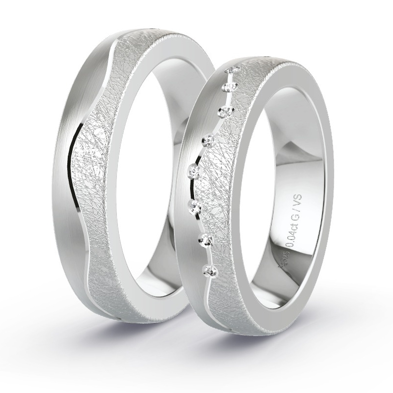 Alianzas Plata - 0.04 kt Diamantes - Modelo N°1691 Alianzas Plata - 0.04 kt Diamantes - Modelo N°1691
