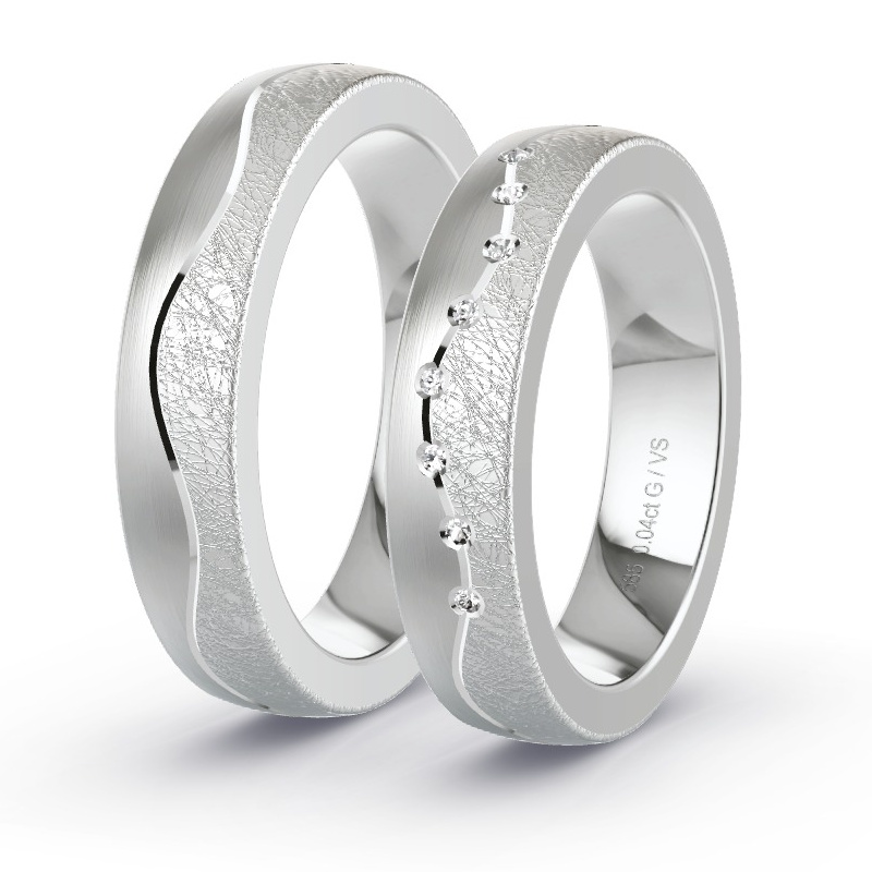 Alianzas Oro blanco - 0.04 kt Diamantes - Modelo N°1691 Alianzas Oro blanco - 0.04 kt Diamantes - Modelo N°1691