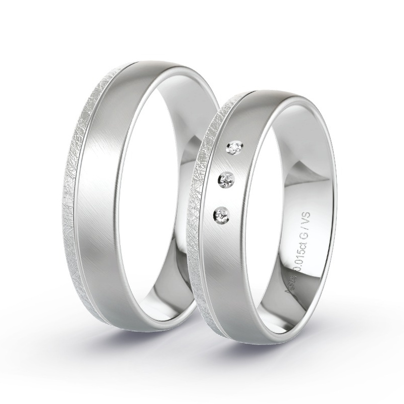 Alianzas Plata - 0.015 kt Diamantes - Modelo N°1692 Alianzas Plata - 0.015 kt Diamantes - Modelo N°1692