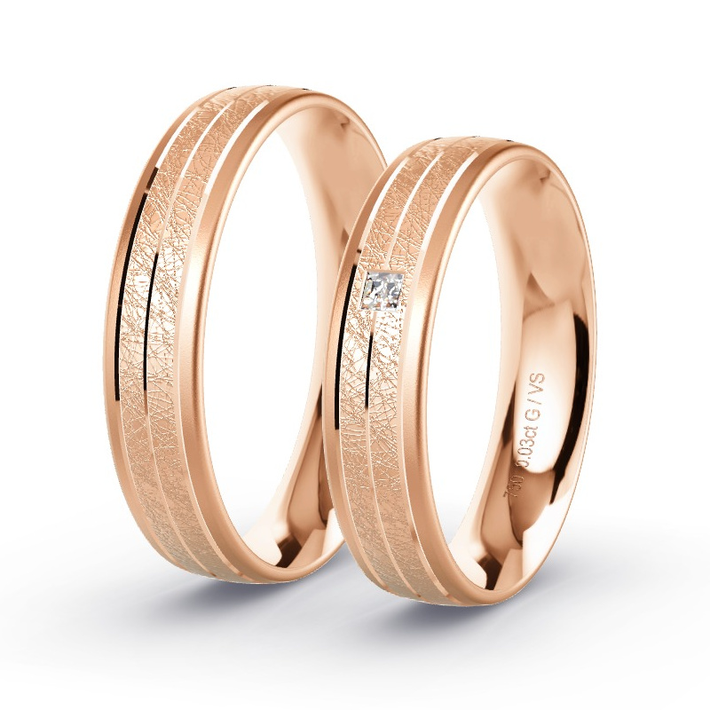 Alianzas Oro rosa - 0.03 kt Diamantes - Modelo N°1693
