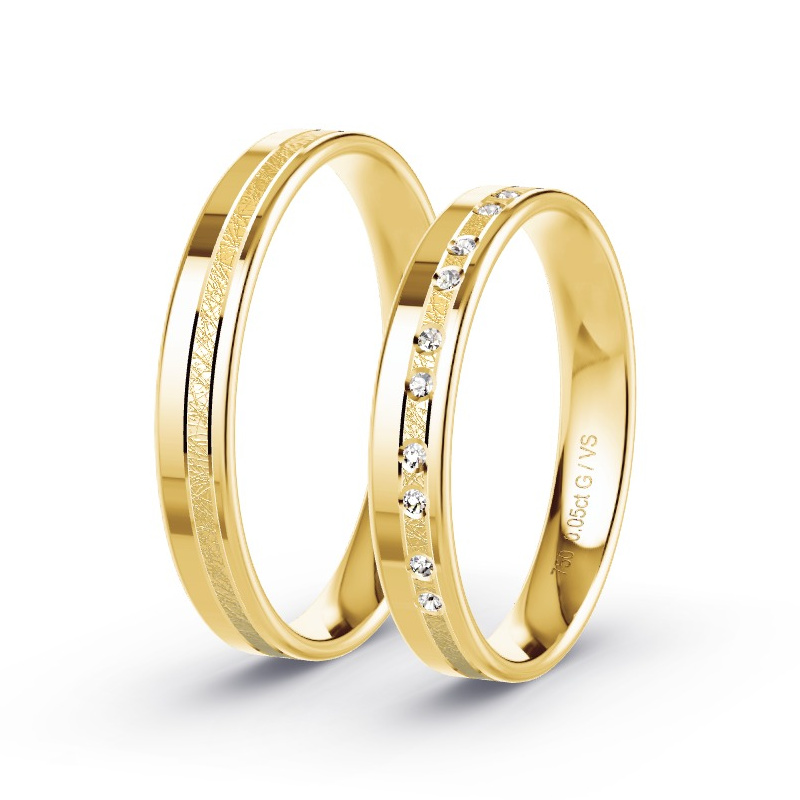 Alianzas Oro amarillo - 0.07 kt Diamantes - Modelo N°1694 Alianzas Oro amarillo - 0.07 kt Diamantes - Modelo N°1694