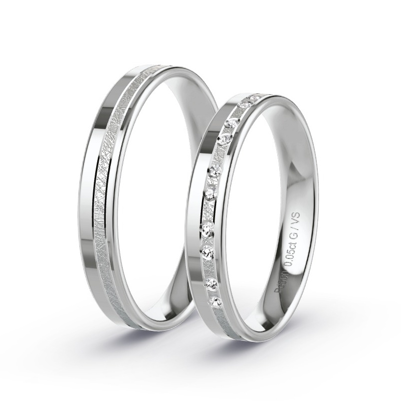 Alianzas Paladio - 0.07 kt Diamantes - Modelo N°1694 Alianzas Paladio - 0.07 kt Diamantes - Modelo N°1694
