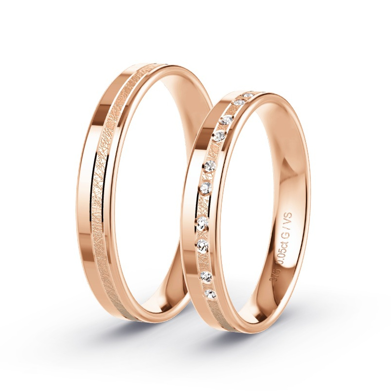 Alianzas Oro rosa - 0.07 kt Diamantes - Modelo N°1694 Alianzas Oro rosa - 0.07 kt Diamantes - Modelo N°1694