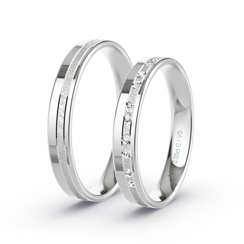 Alianzas Plata - 0.07 kt Diamantes - Modelo N°1694 Alianzas Plata - 0.07 kt Diamantes - Modelo N°1694
