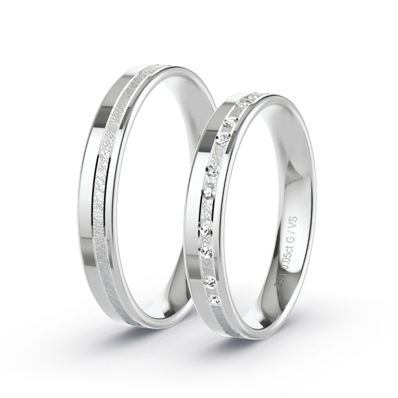 Alianzas Oro blanco - 0.07 kt Diamantes - Modelo N°1694 Alianzas Oro blanco - 0.07 kt Diamantes - Modelo N°1694