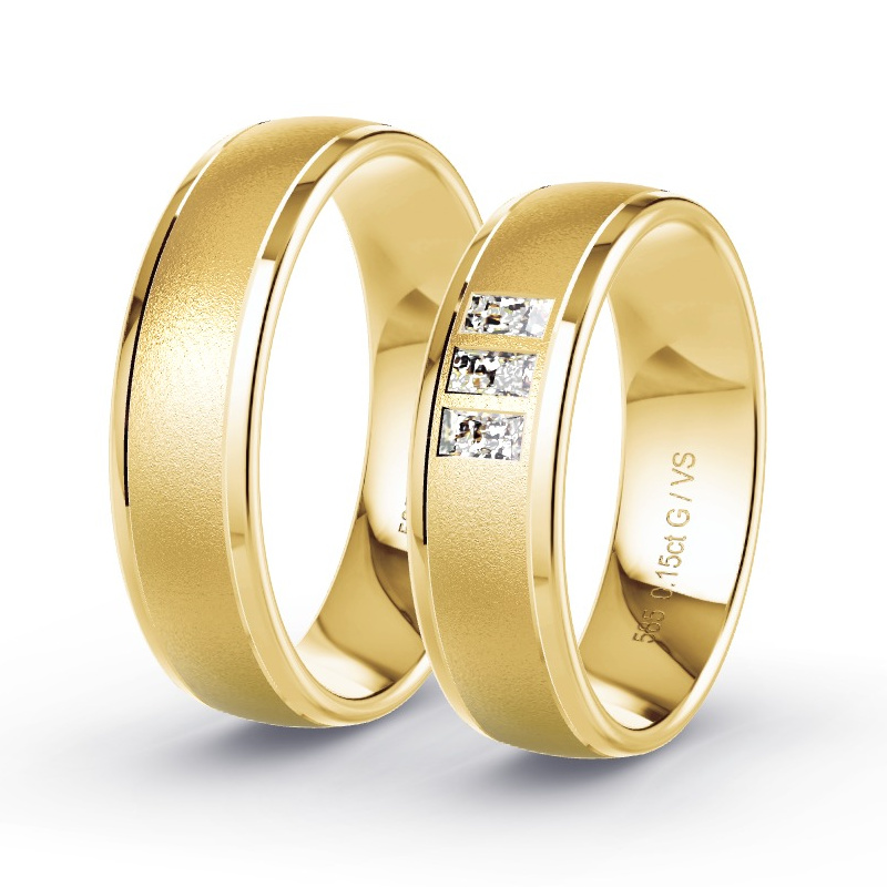 Alianzas Oro amarillo - 0.15 kt Diamantes - Modelo N°1695 Alianzas Oro amarillo - 0.15 kt Diamantes - Modelo N°1695