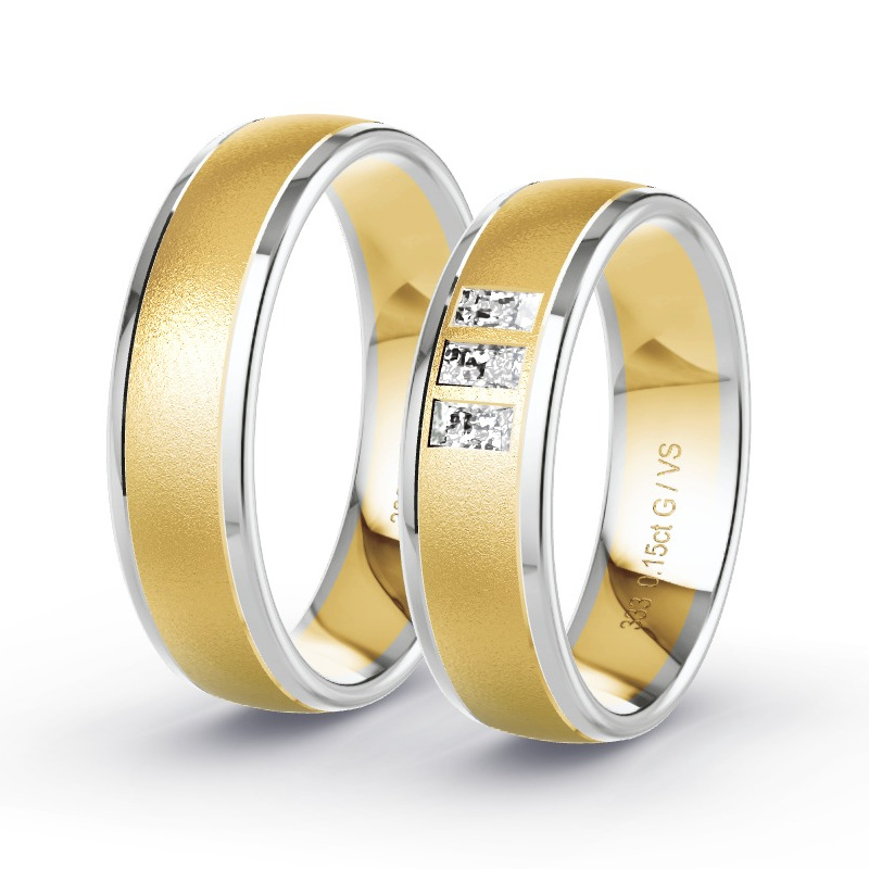 Alianzas Oro amarillo/oro blanco - 0.15 kt Diamantes - Modelo N°1695 Alianzas Oro amarillo/oro blanco - 0.15 kt Diamantes - Modelo N°1695